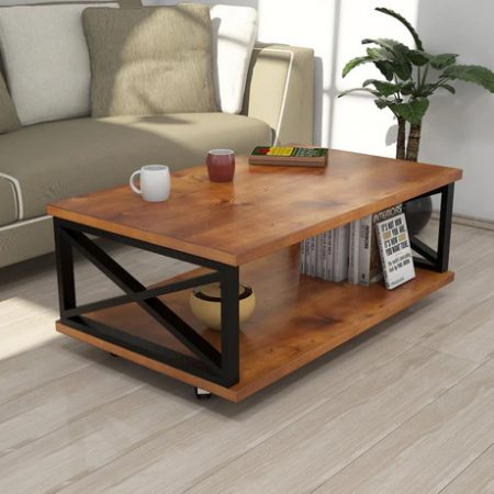 KayRana Yuso Solid Wood Coffee Table with Wheels