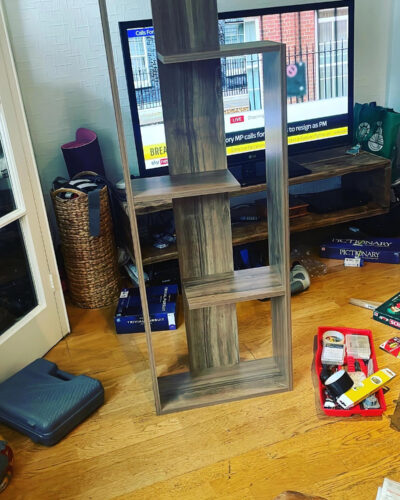 KayRana Wand Bookcase Modern Walnut Storage Shelves photo review