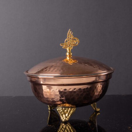 Copper Sugar Bowl, Handmade Vintage Candy Jar