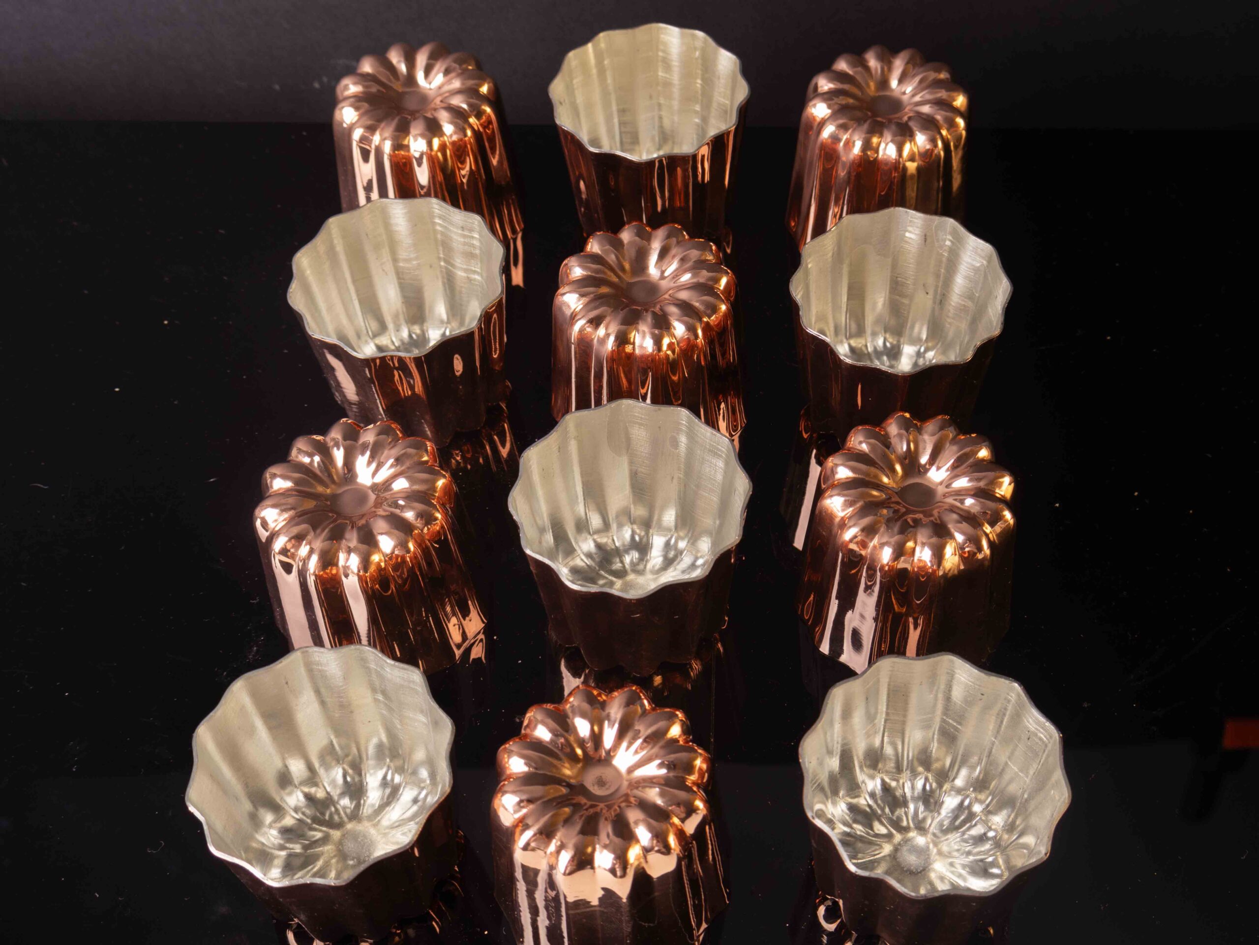 Kayrana French Copper Canele Molds Set of 12