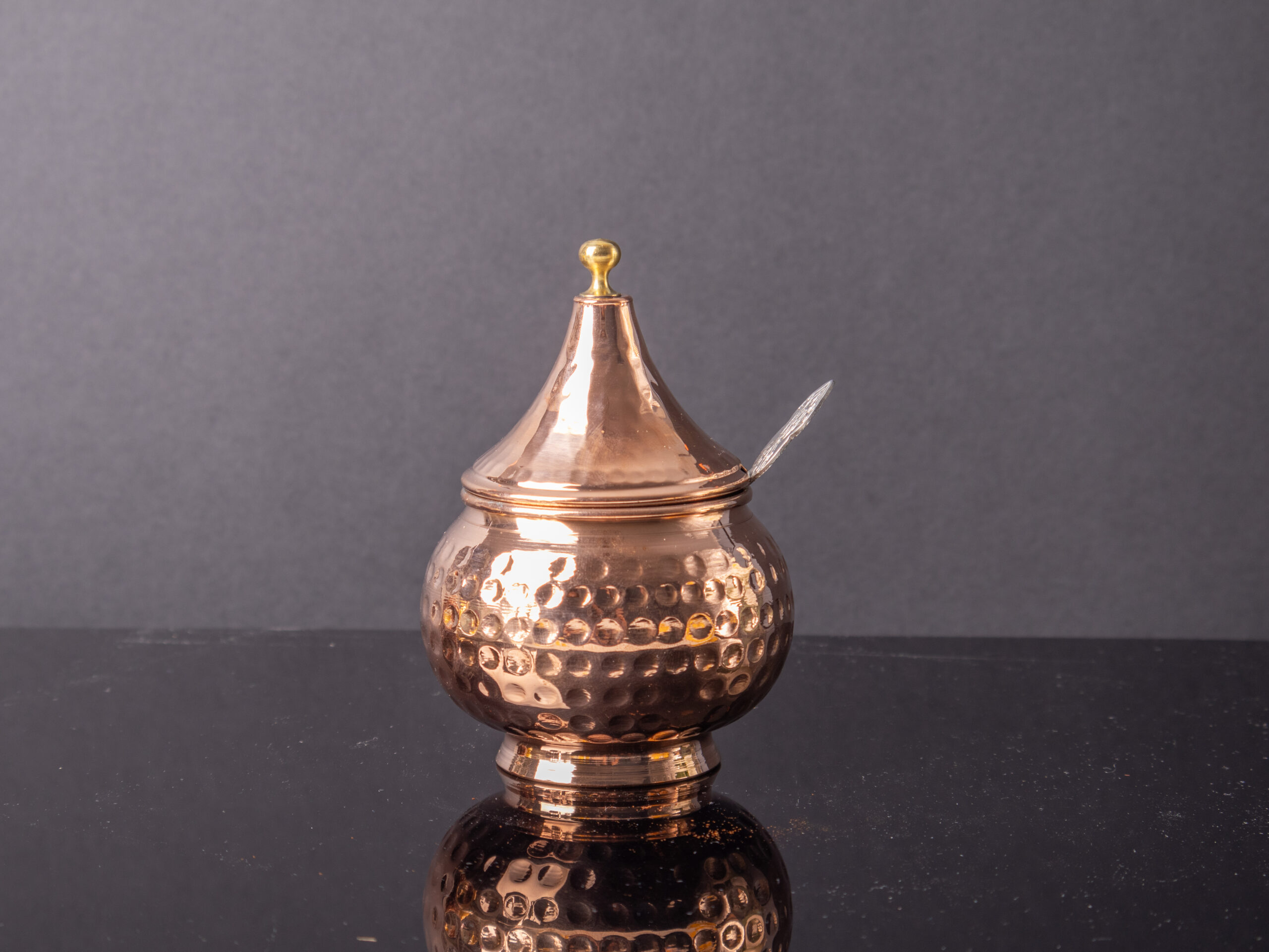 Kayrana Handmade Copper Dome Spice Bowl with Spoon
