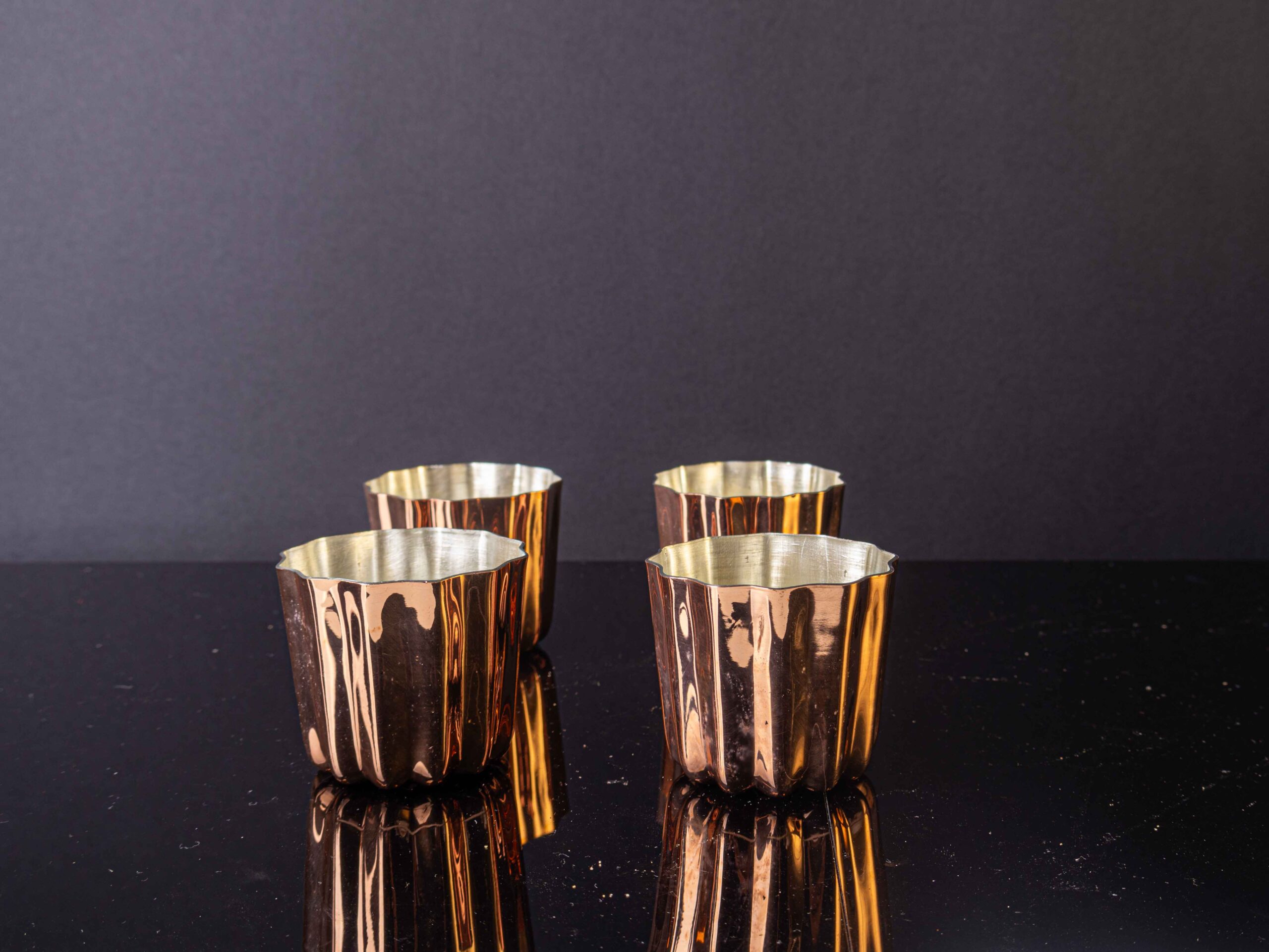 Kayrana Set of 4 French Copper Canele Molds