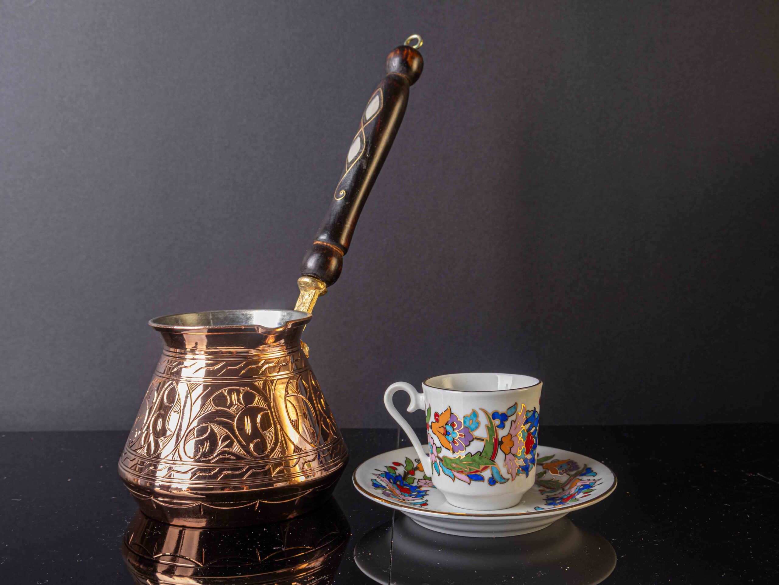 Handmade Turkish Copper Coffee Pot – handmade, 0.78mm thick, 500ml.