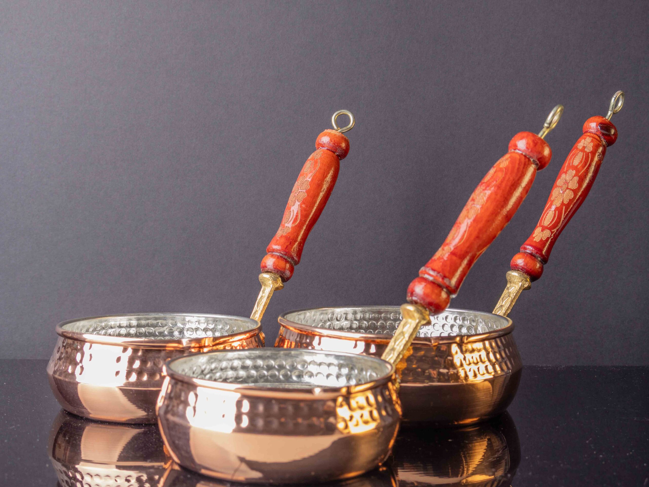 Copper Sauce Bowls Set of 3