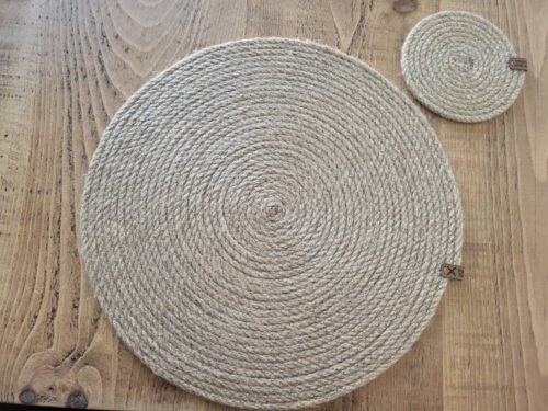 Handmade Straw Coasters, Straw Coasters, Boho Style, Cotton Rope Placemats, HandWoven Cotton Rope Coasters and Coasters Valentine's Day Gift photo review