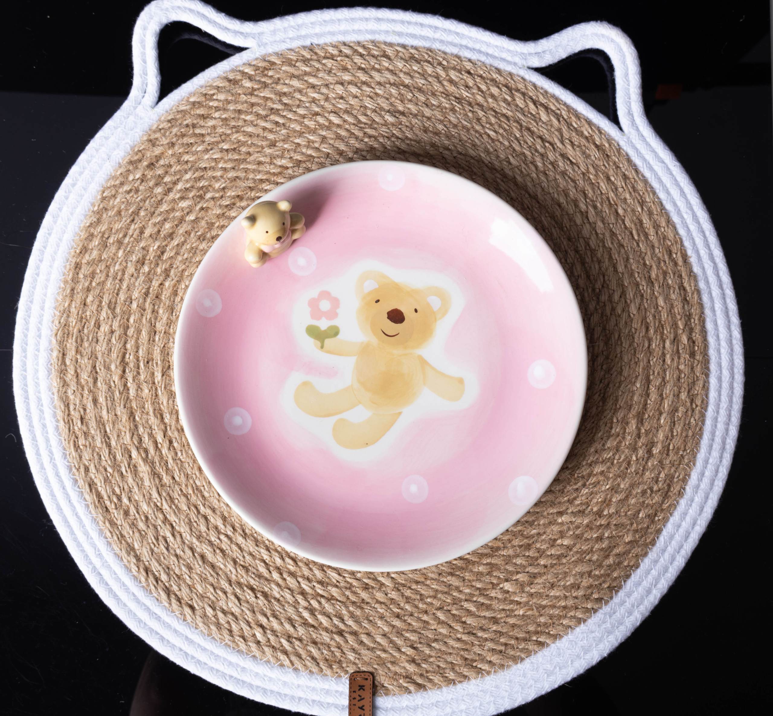 Natural handmade straw toddler feeding